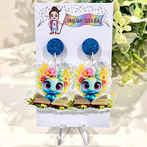 Garden Critter Book Monster - Acrylic Dangles