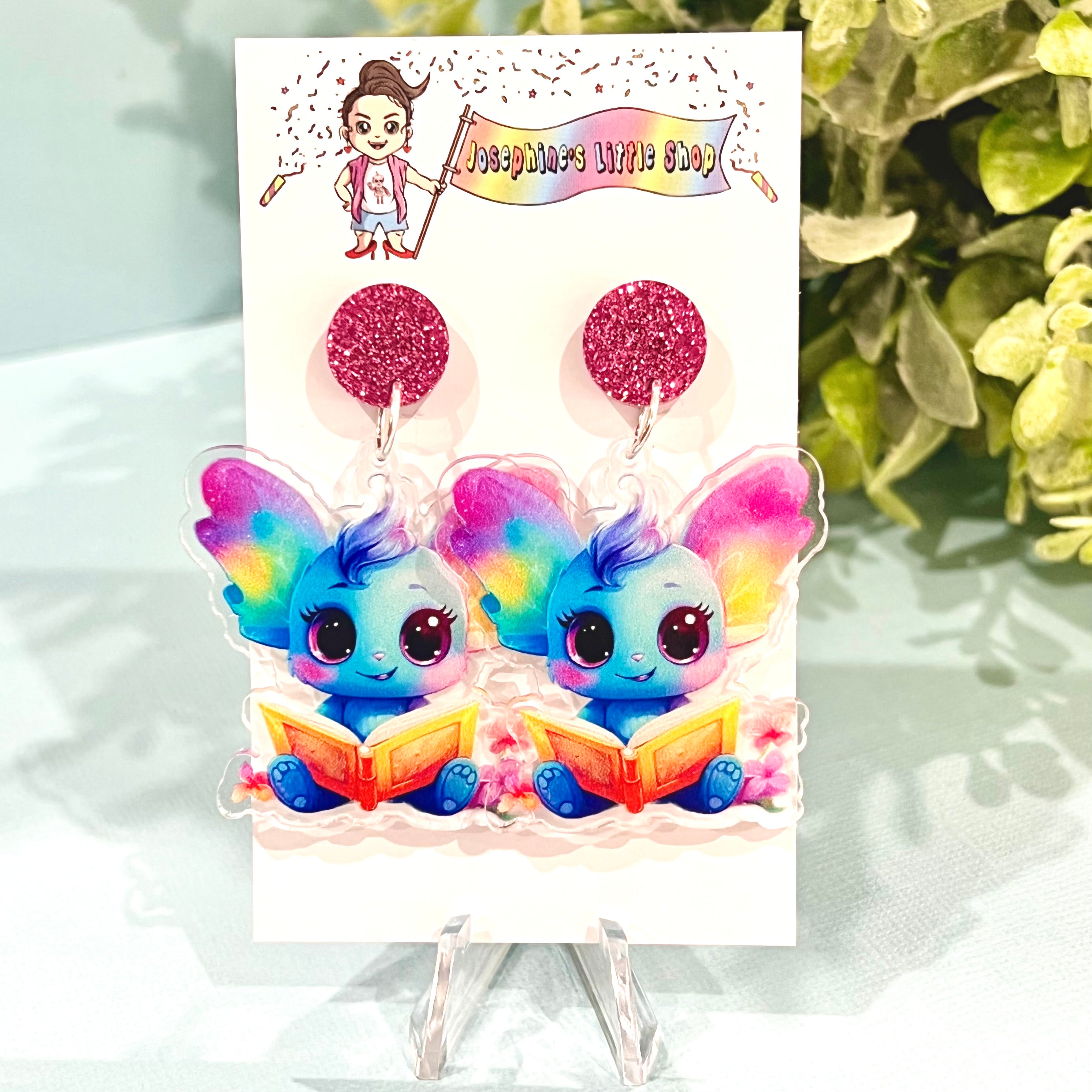 Rainbow Critter Book Monster - Acrylic Dangles