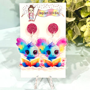 Rainbow Critter Book Monster - Acrylic Dangles