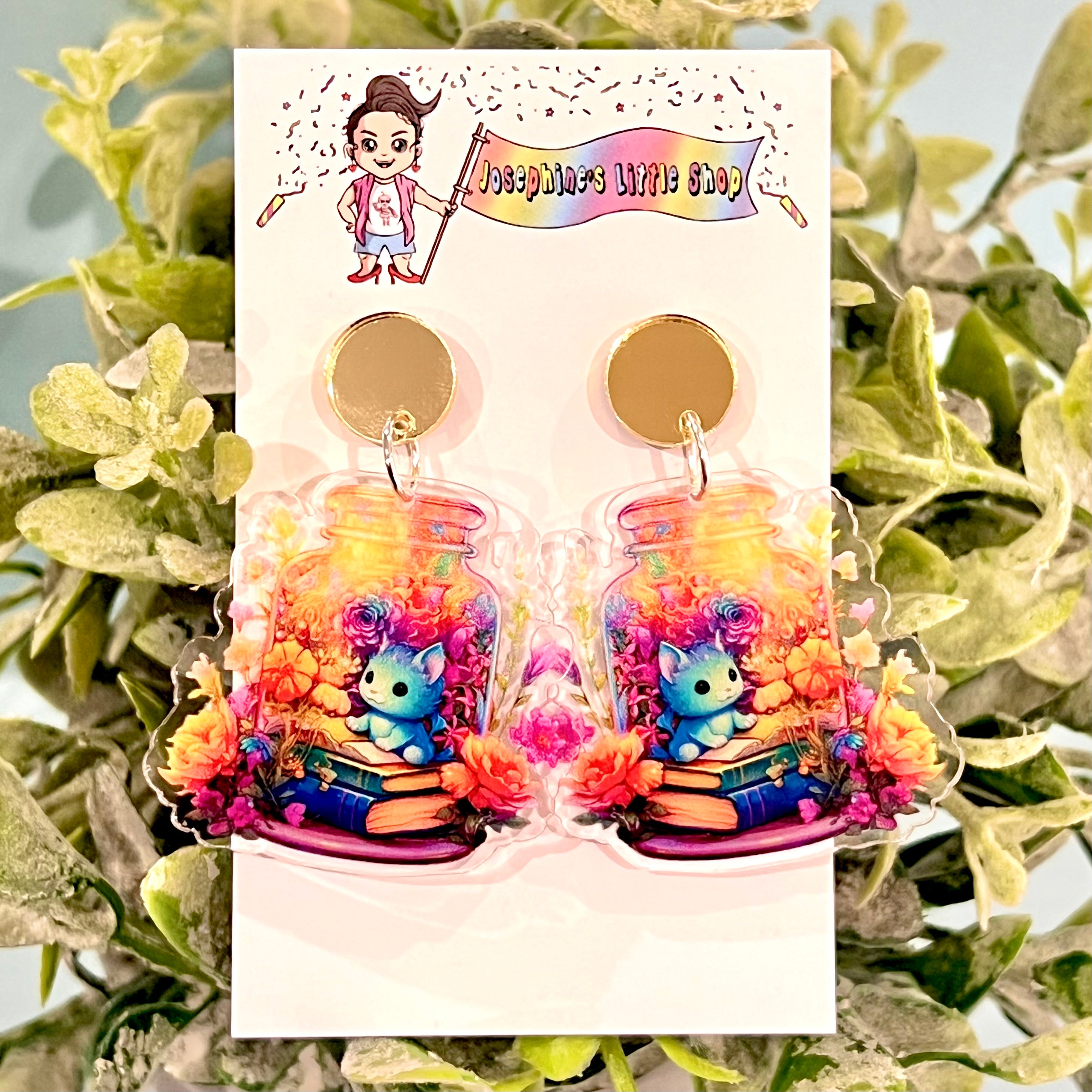 Critter in a Bottle Book Monster - Acrylic Dangles