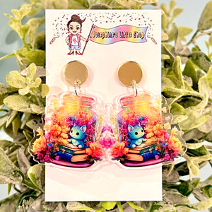 Critter in a Bottle Book Monster - Acrylic Dangles