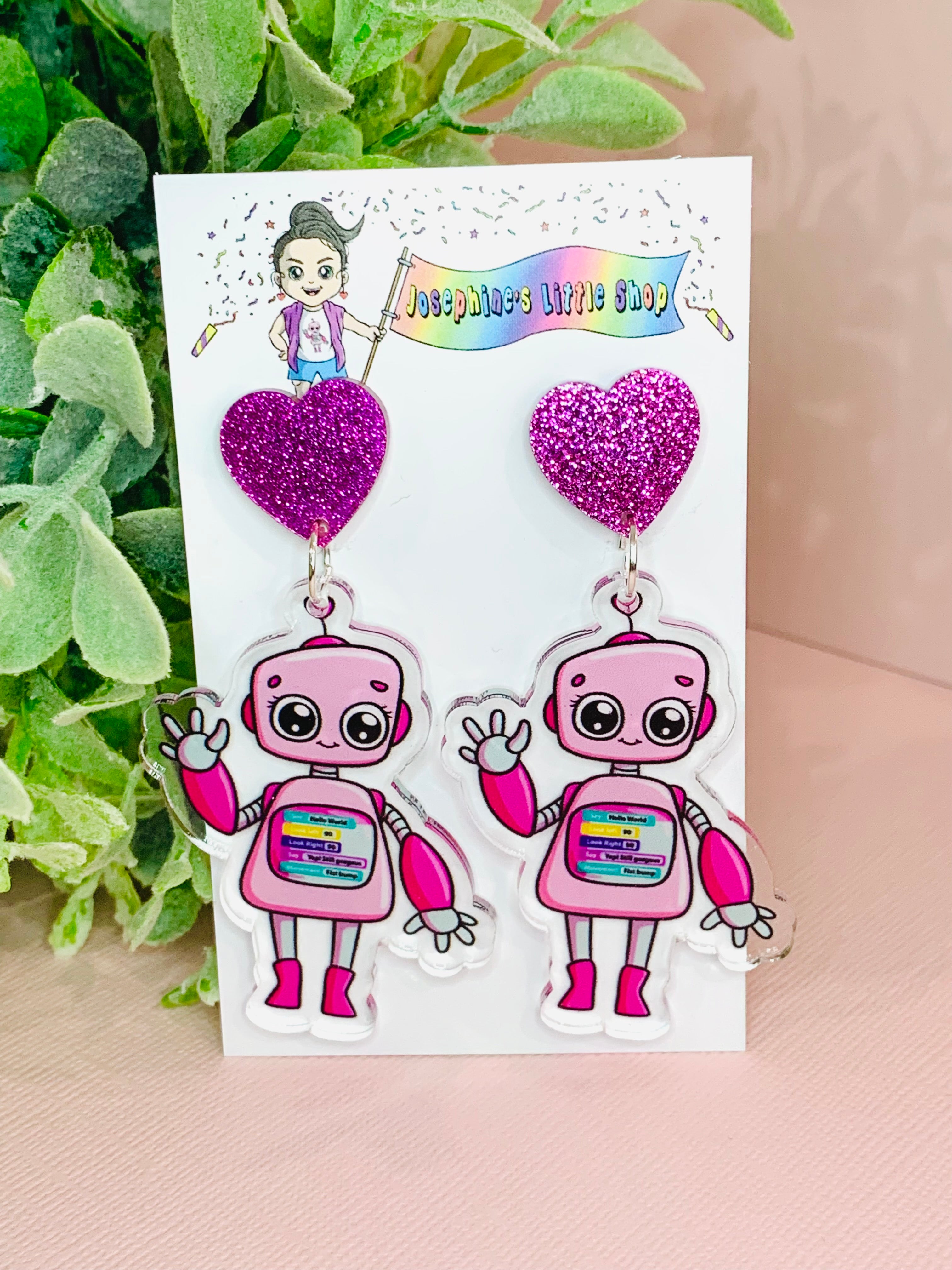 JoLush Blocky the Robot - Acrylic Dangles