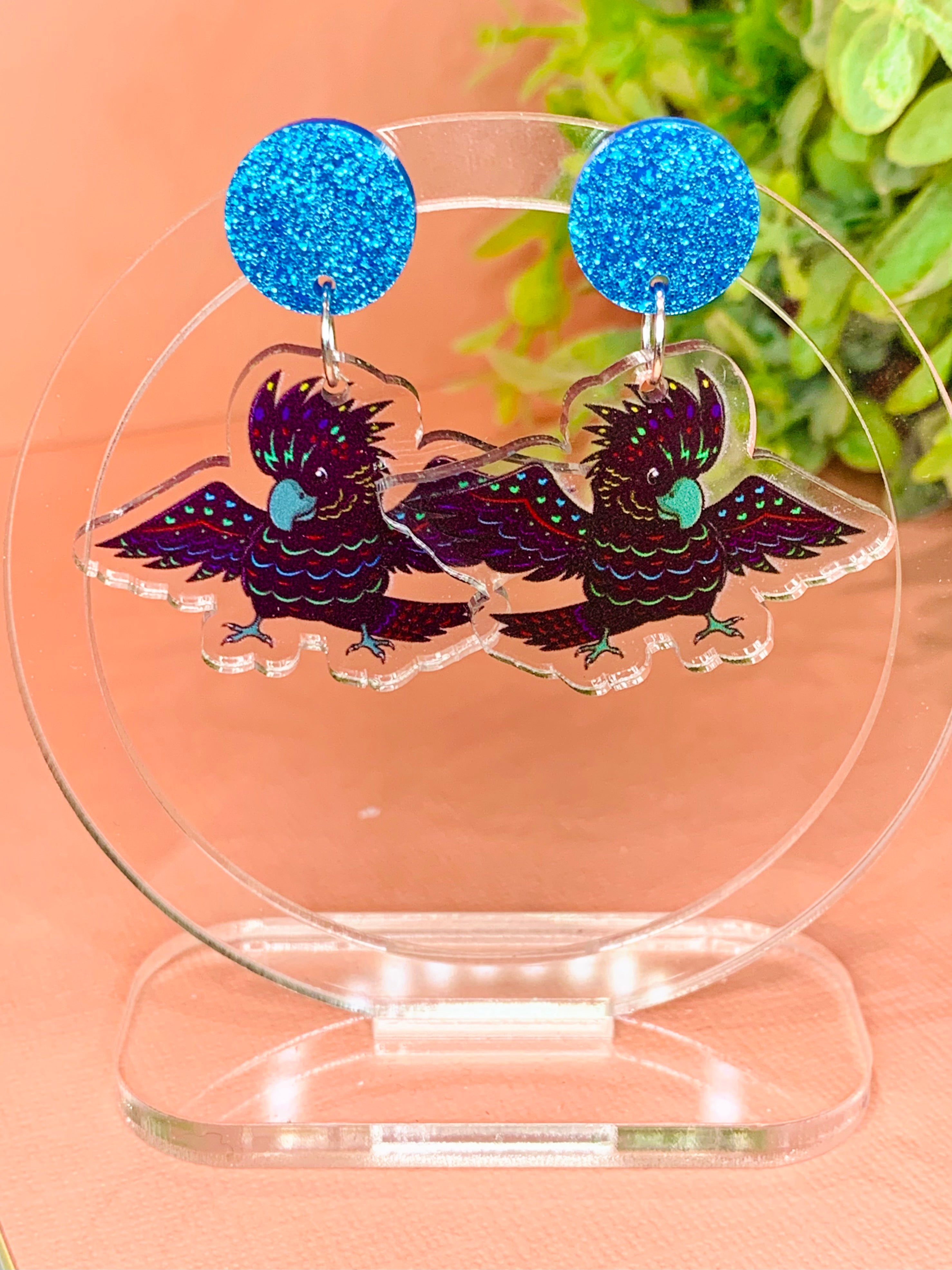 JoLush Black Cockatoo - Acrylic Dangles