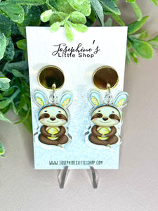 Easter Bunny Sloth - JoLush Acrylic Dangles