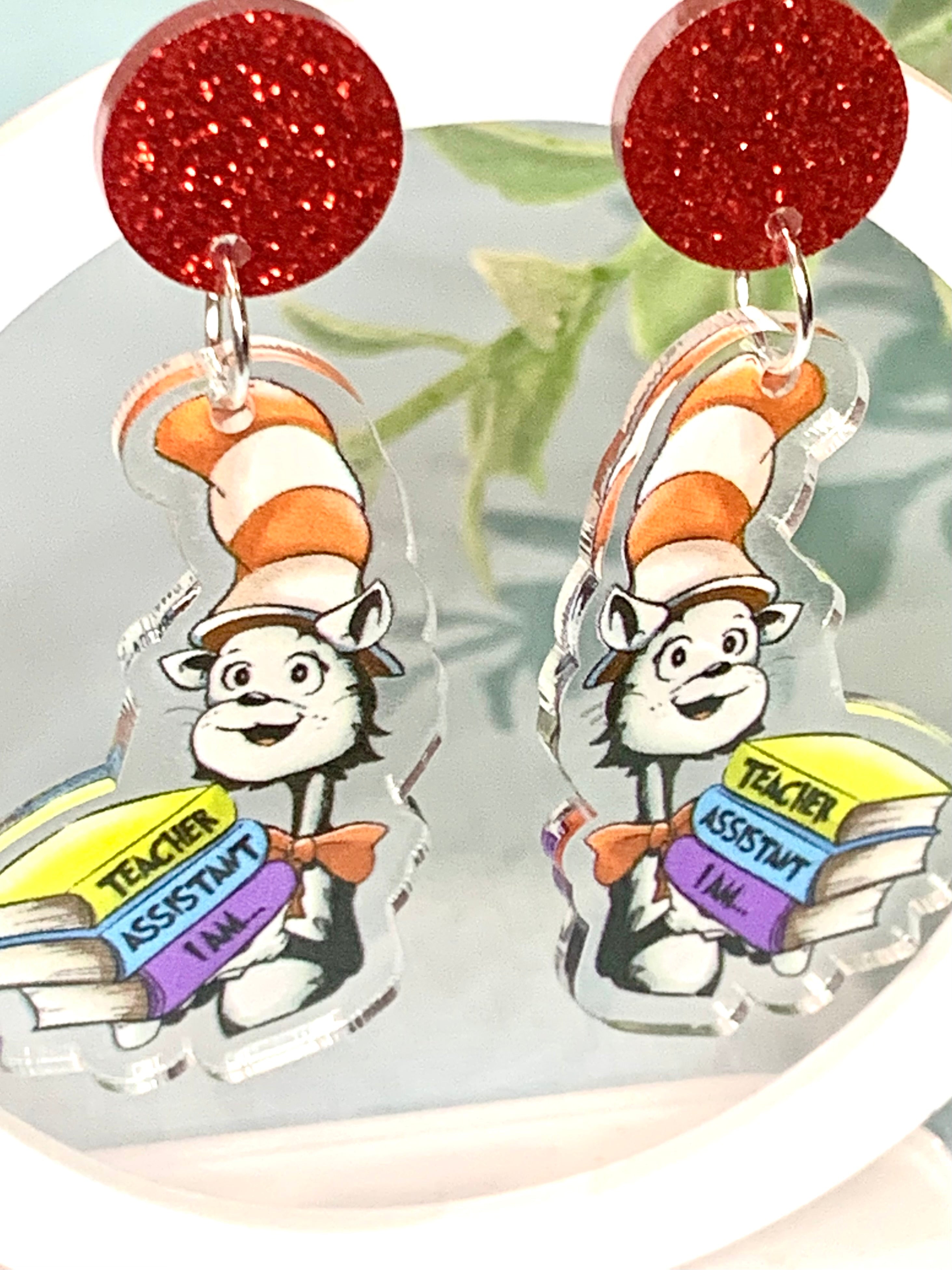 JoLush Teacher Assistant I Am - Acrylic Dangles