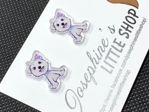 Maltese Dog - JoLush Statement Studs
