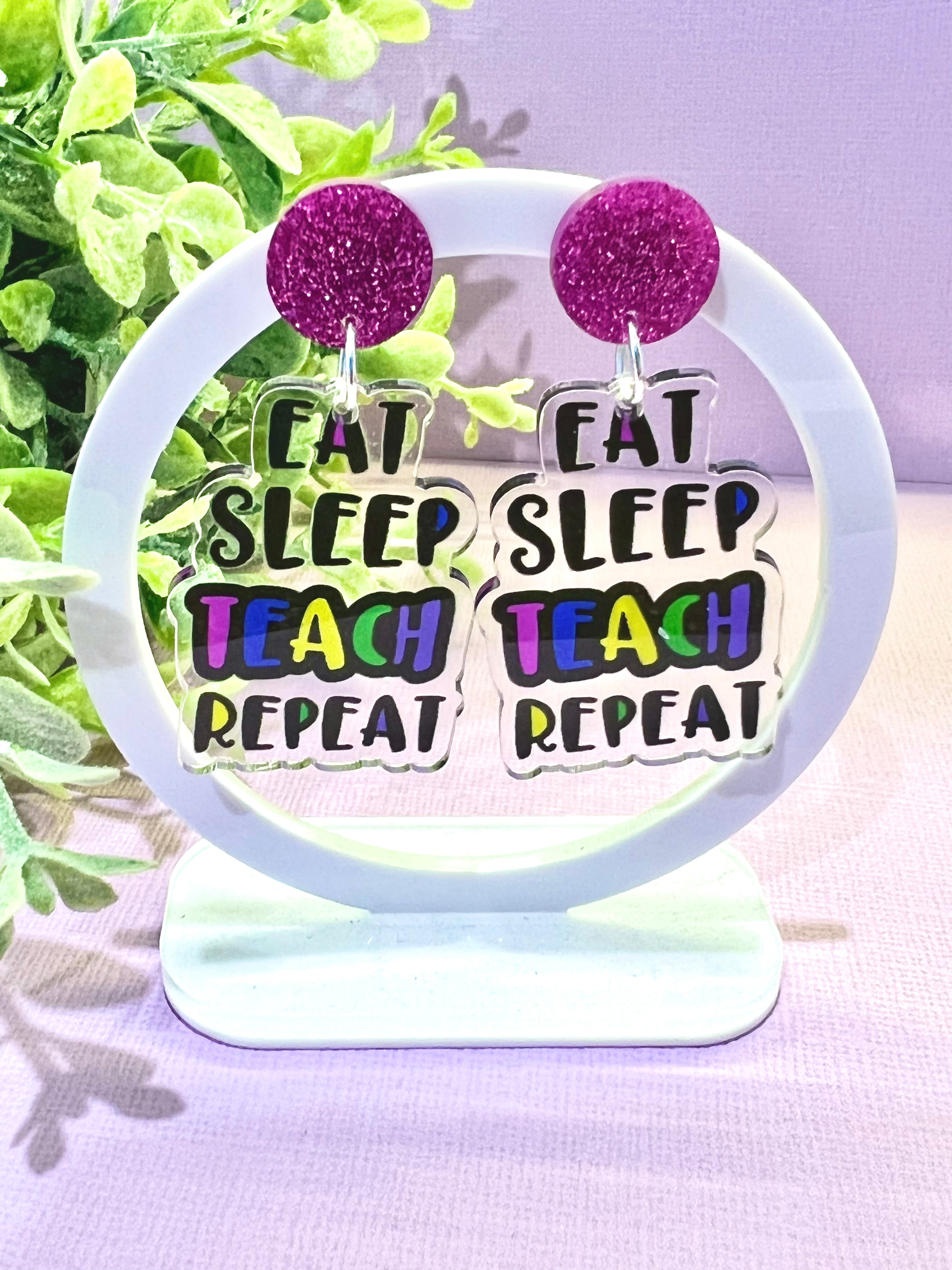 Jolush Eat, Sleep, Teach Repeat - Acrylic Dangles
