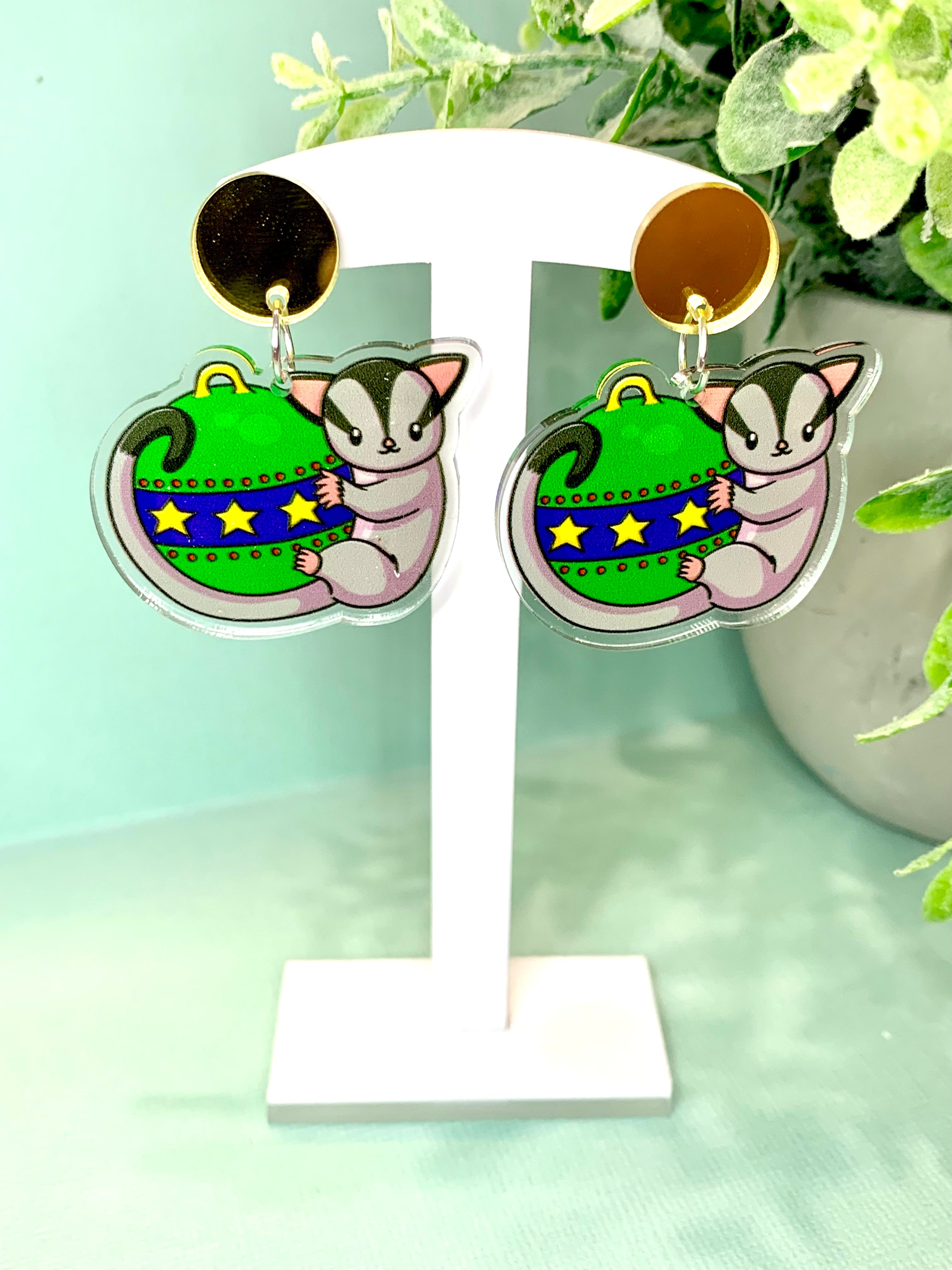 JoLush Christmas Sugar Glider Possum - Acrylic Dangles