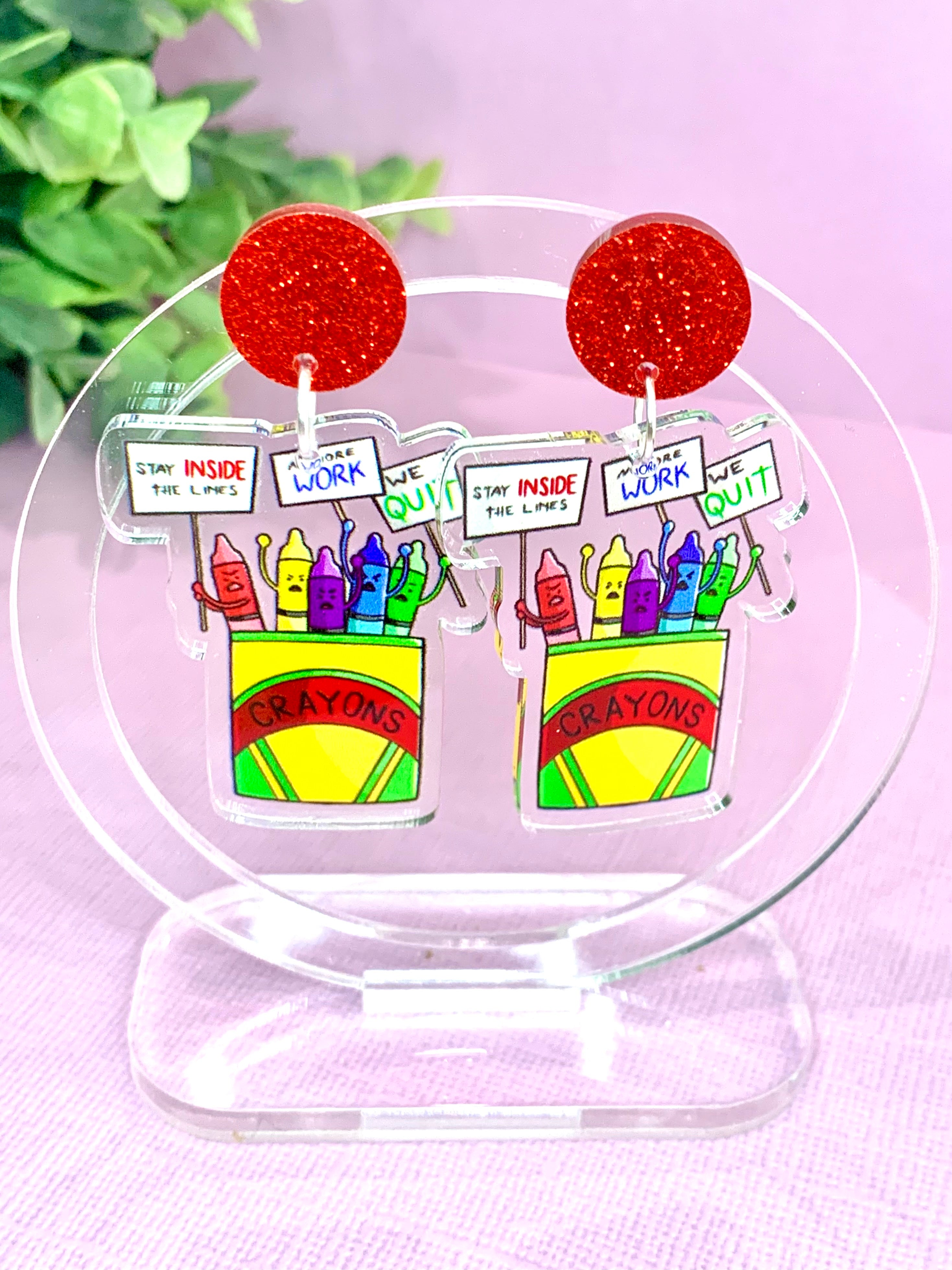 JoLush Protesting Crayons - Acrylic Dangles