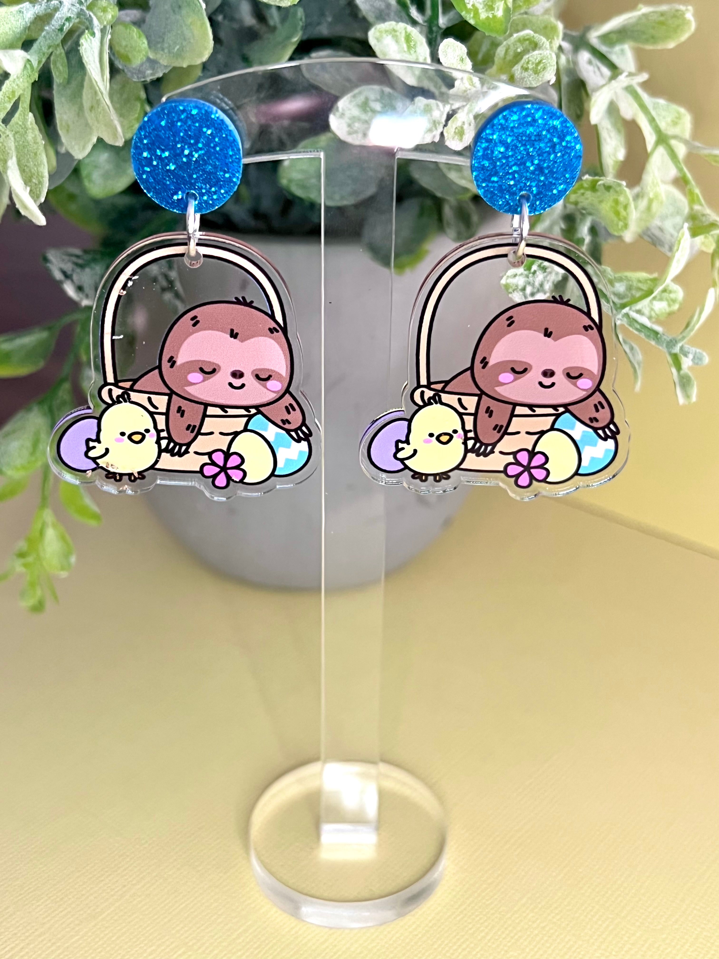 Easter Sloth Basket - JoLush Acrylic Dangles