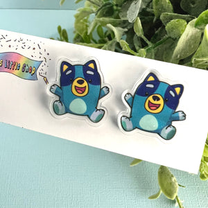 JoLush Blue Heeler Dog - Acrylic Studs