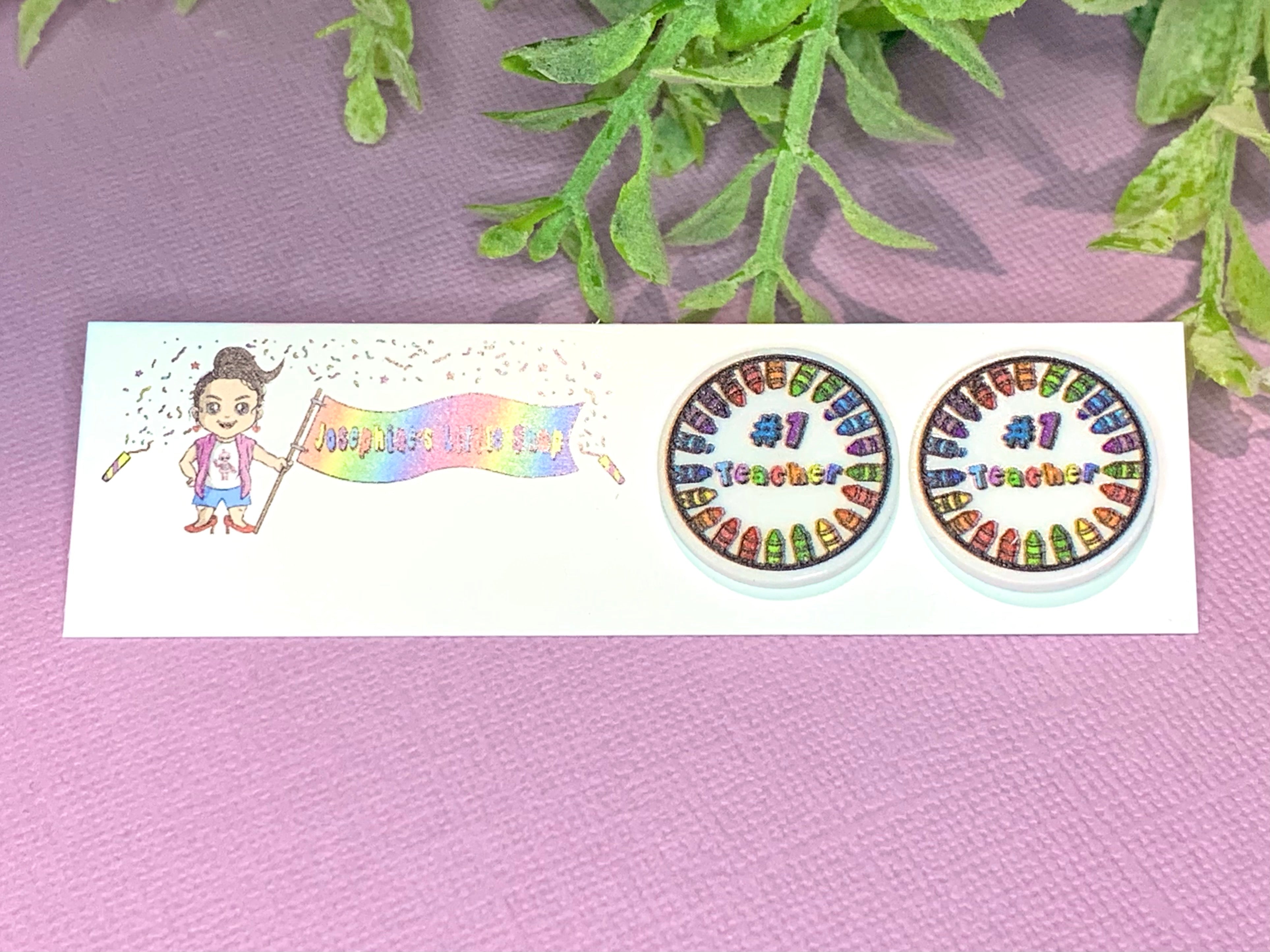Jolush #1 Teacher - Acrylic Statement Studs