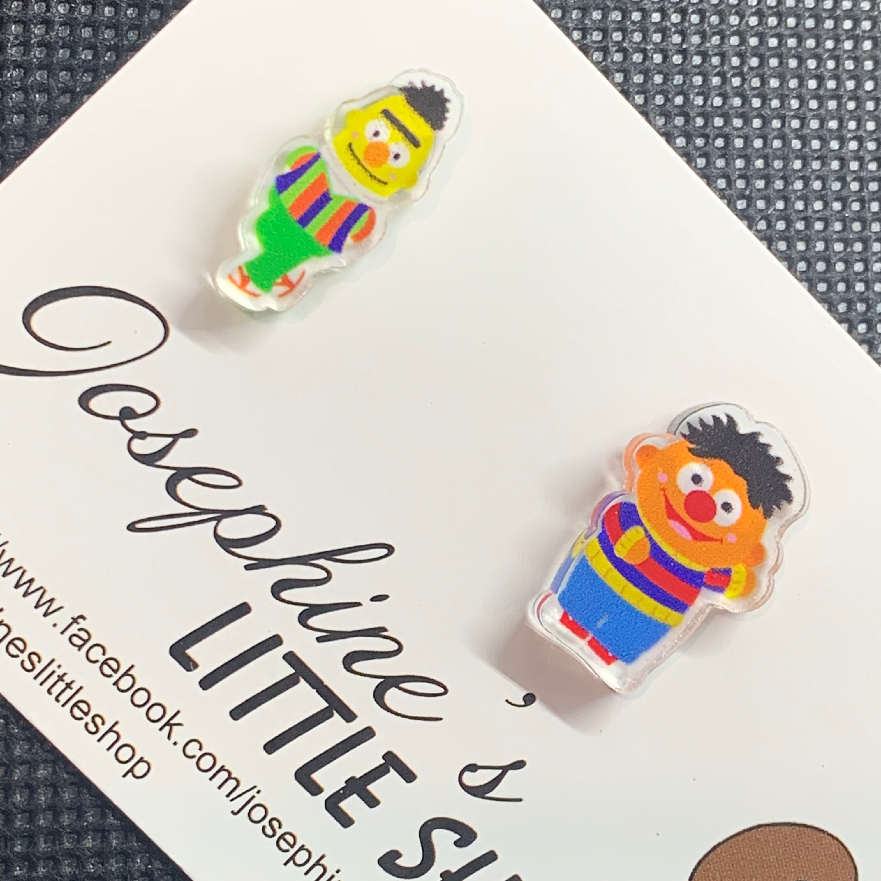 JoLush Ernie and Bert - Acrylic Statement Studs