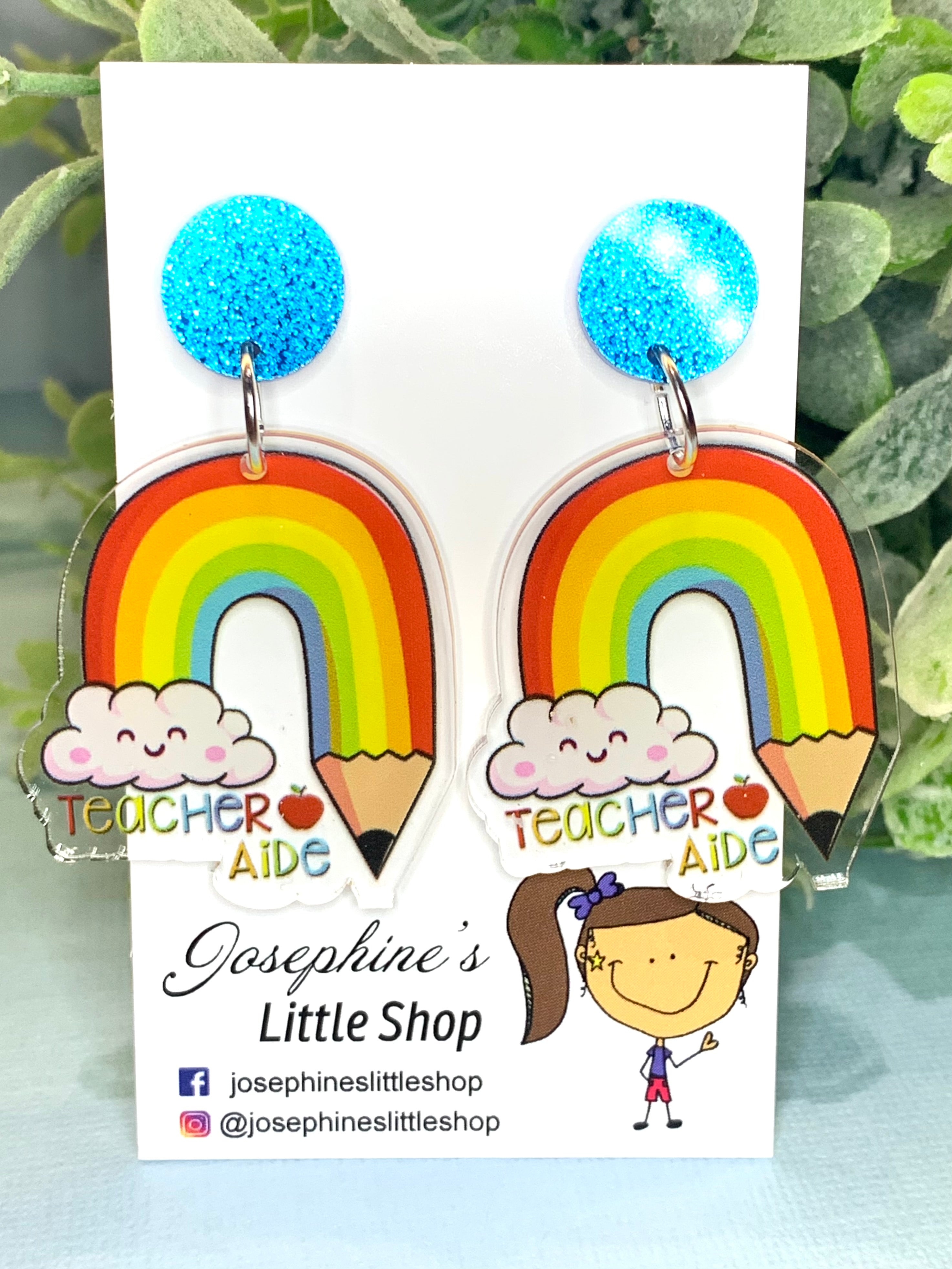 JoLush Rainbow Teacher Aide - Acrylic Dangles