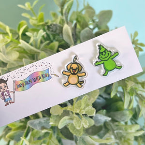 JoLush Grinch and Max - Acrylic Studs