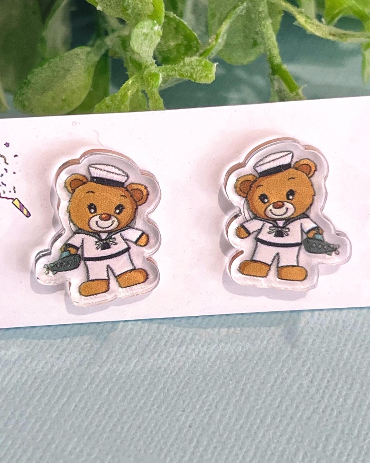 JoLush ANZAC Sailor Teddy - Acrylic Studs