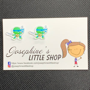 Jolush Blue Ninja Turtles - Acrylic Statement Studs