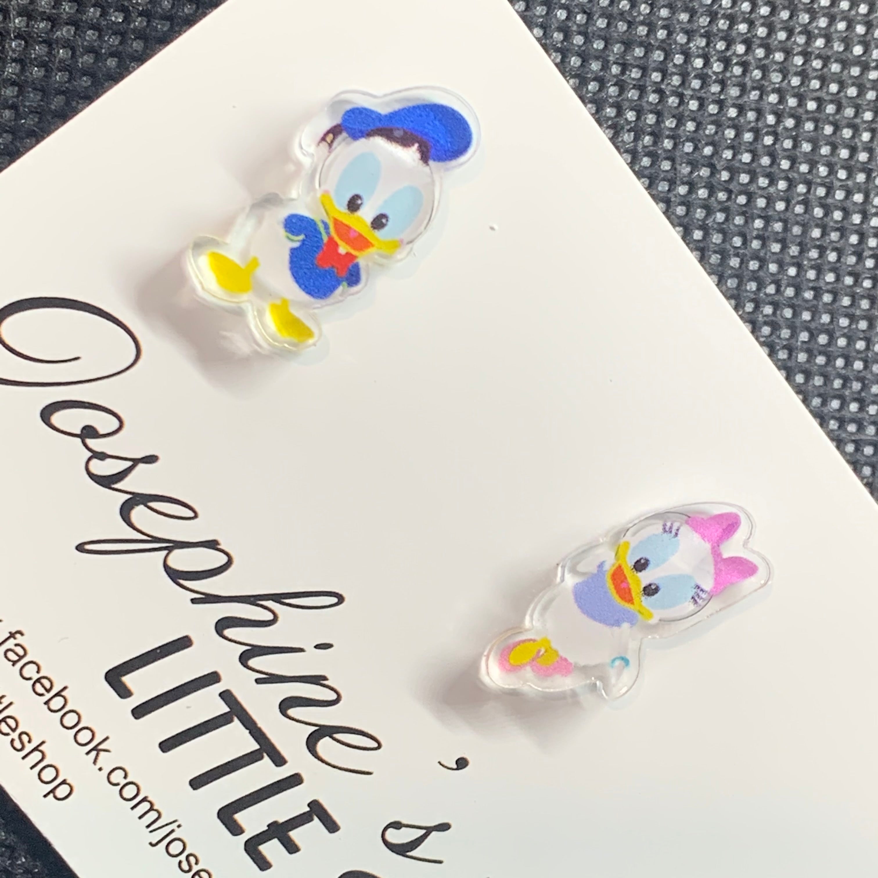 Jolush Donald and Daisy Duck - Acrylic Statement Studs