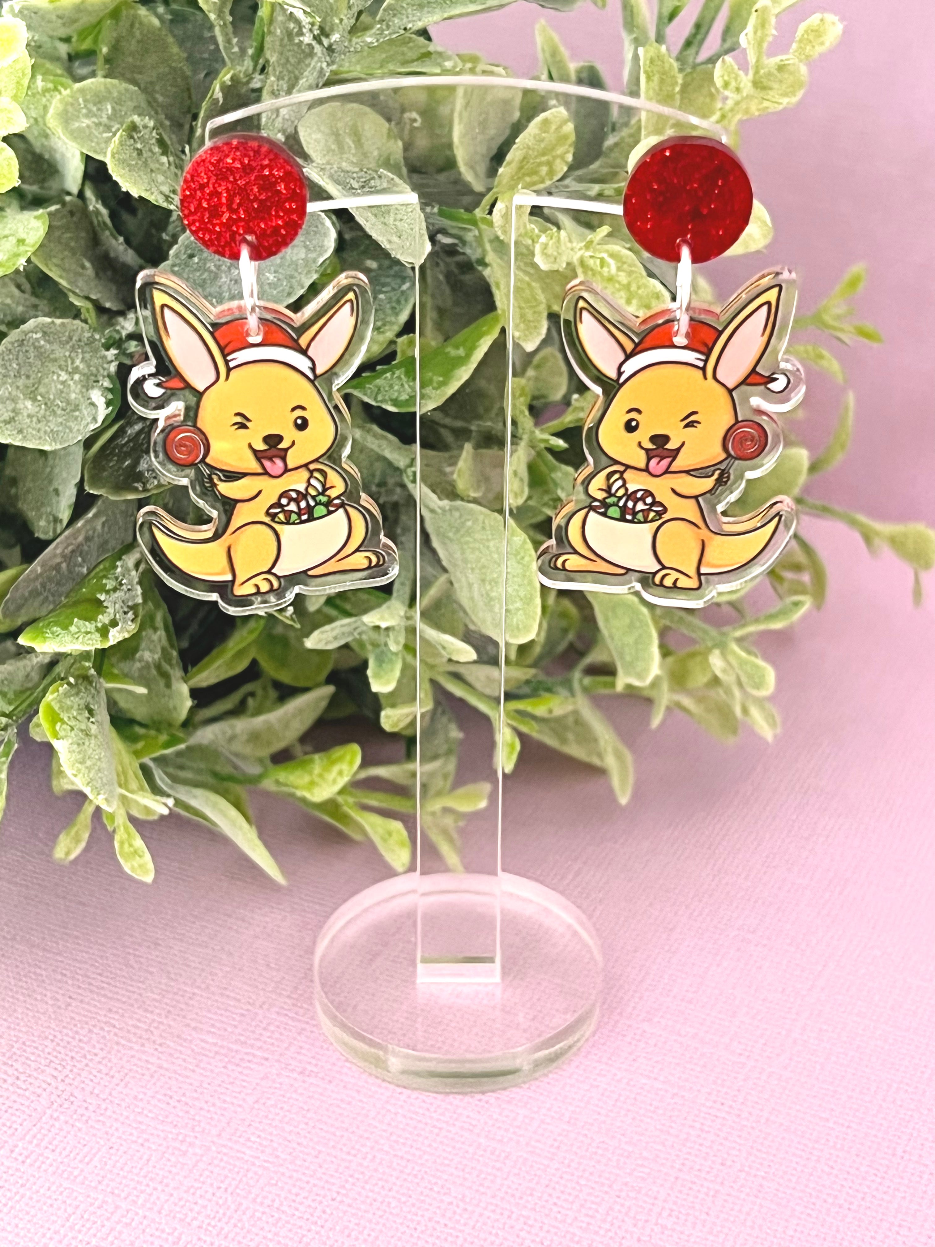 JoLush Christmas Kangaroo - Acrylic Dangles