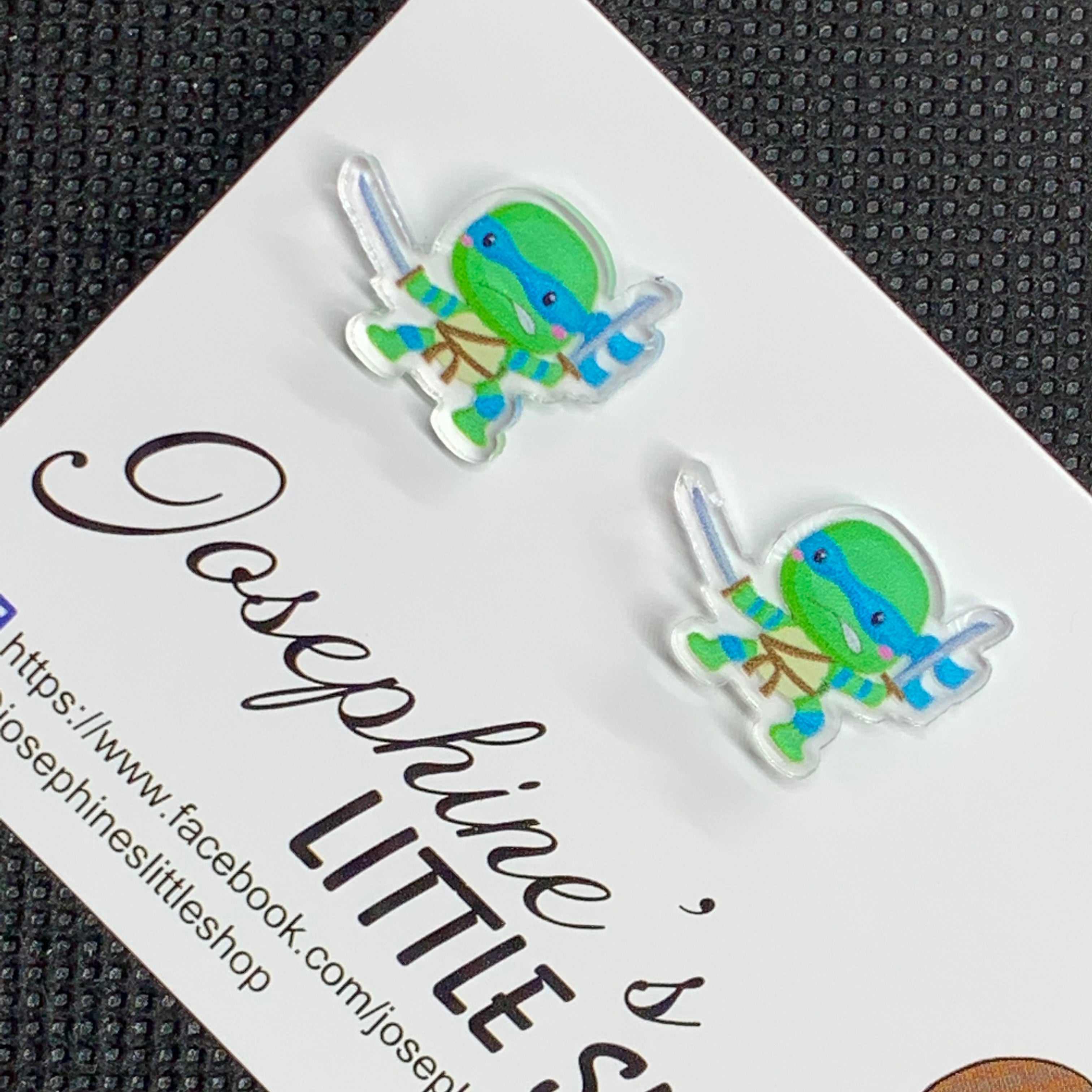 Jolush Blue Ninja Turtles - Acrylic Statement Studs