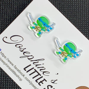 Jolush Blue Ninja Turtles - Acrylic Statement Studs