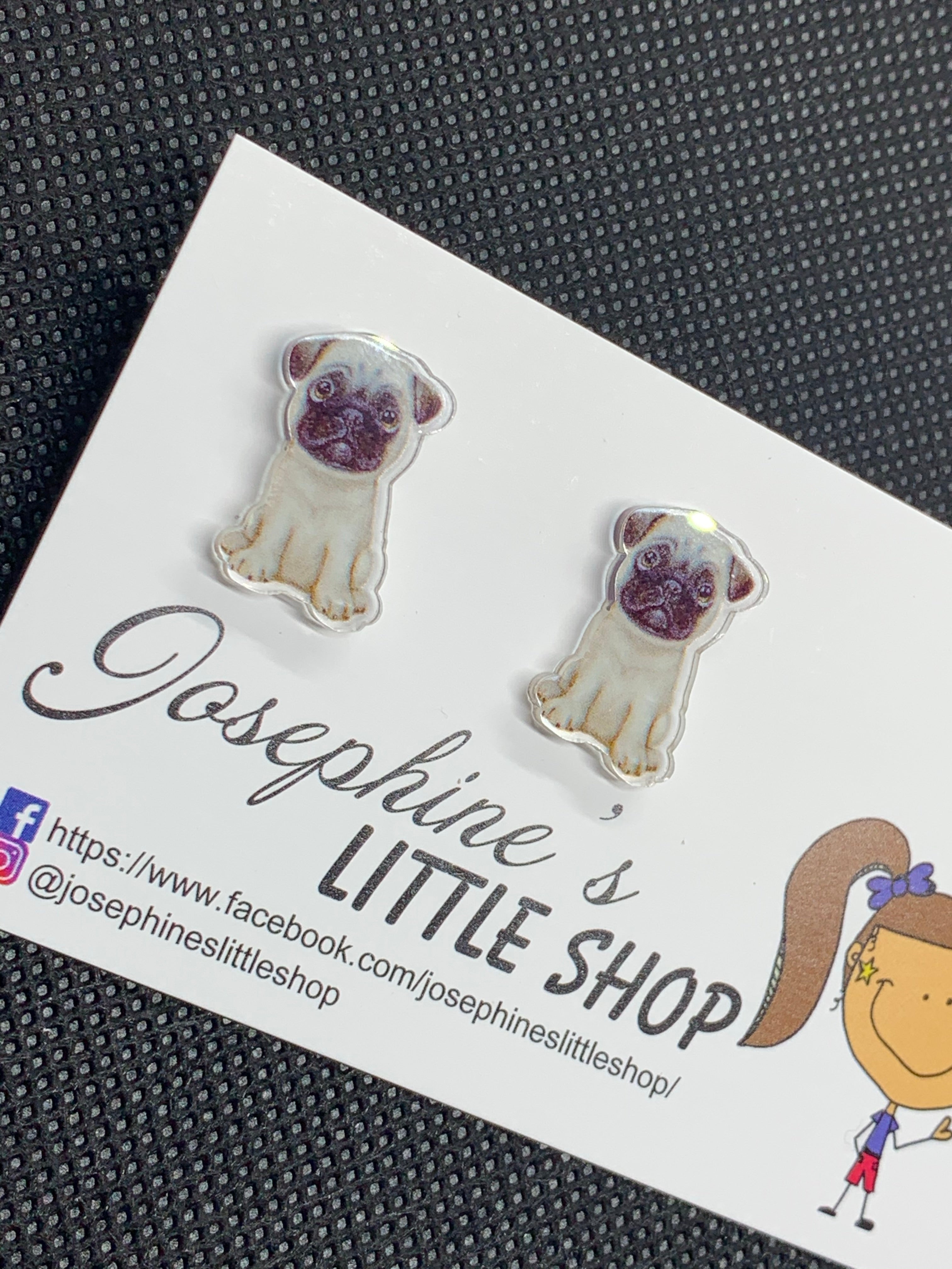 Pug Dog - JoLush Statement Studs