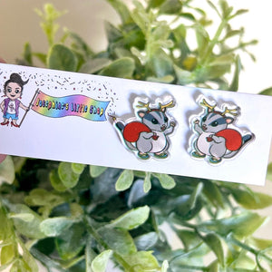 JoLush Christmas Possum - Acrylic Studs