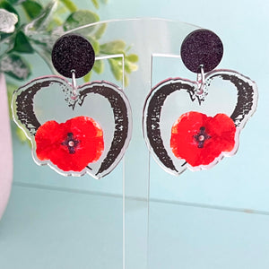 JoLush Love Red Poppies - Acrylic Dangles