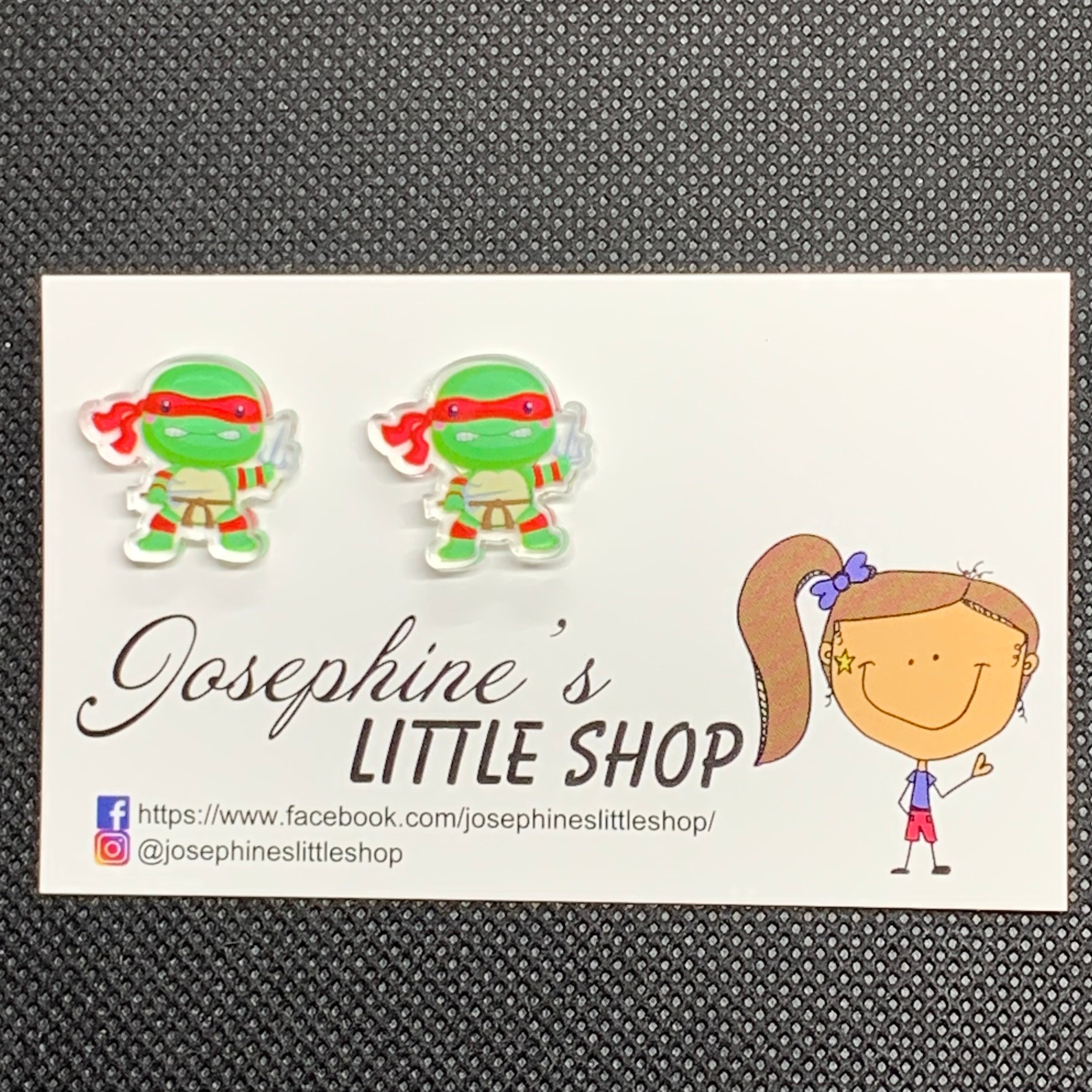 Jolush Red Ninja Turtles - Acrylic Statement Studs