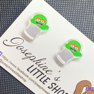 JoLush Oscar the Grouch - Acrylic Statement Studs