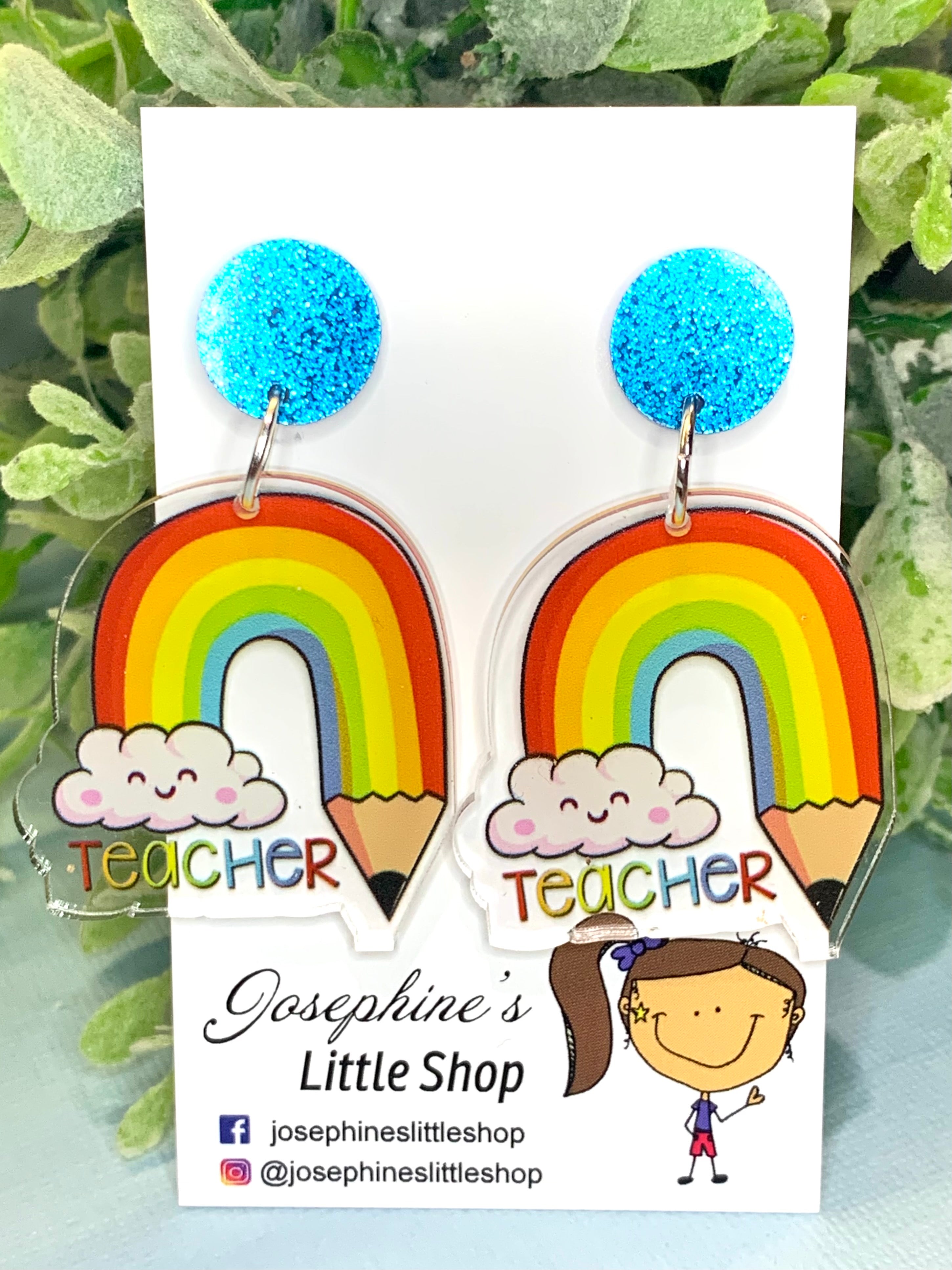 JoLush Rainbow Teacher - Acrylic Dangles