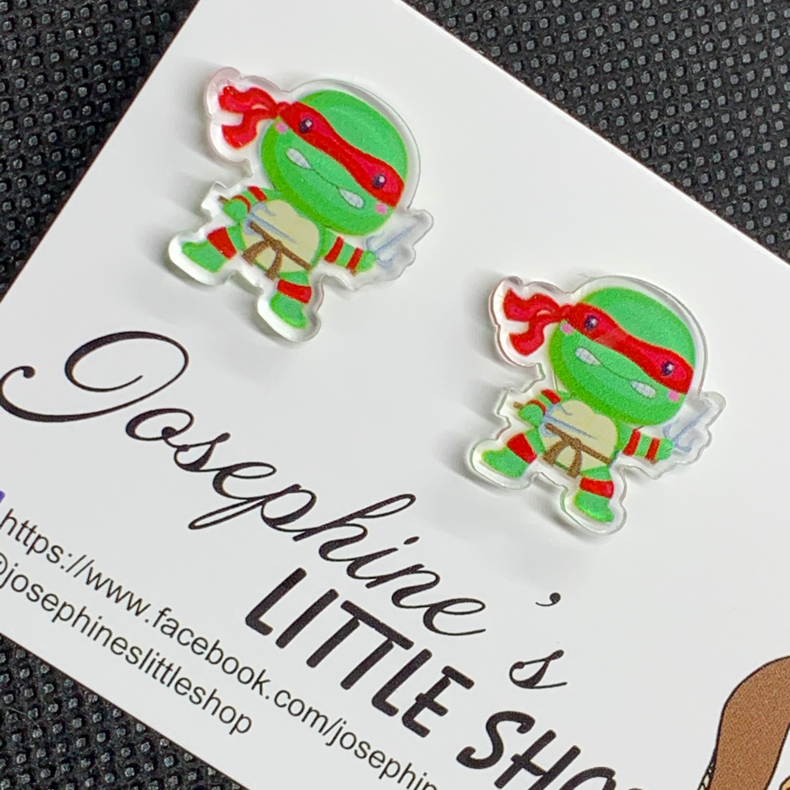 Jolush Red Ninja Turtles - Acrylic Statement Studs