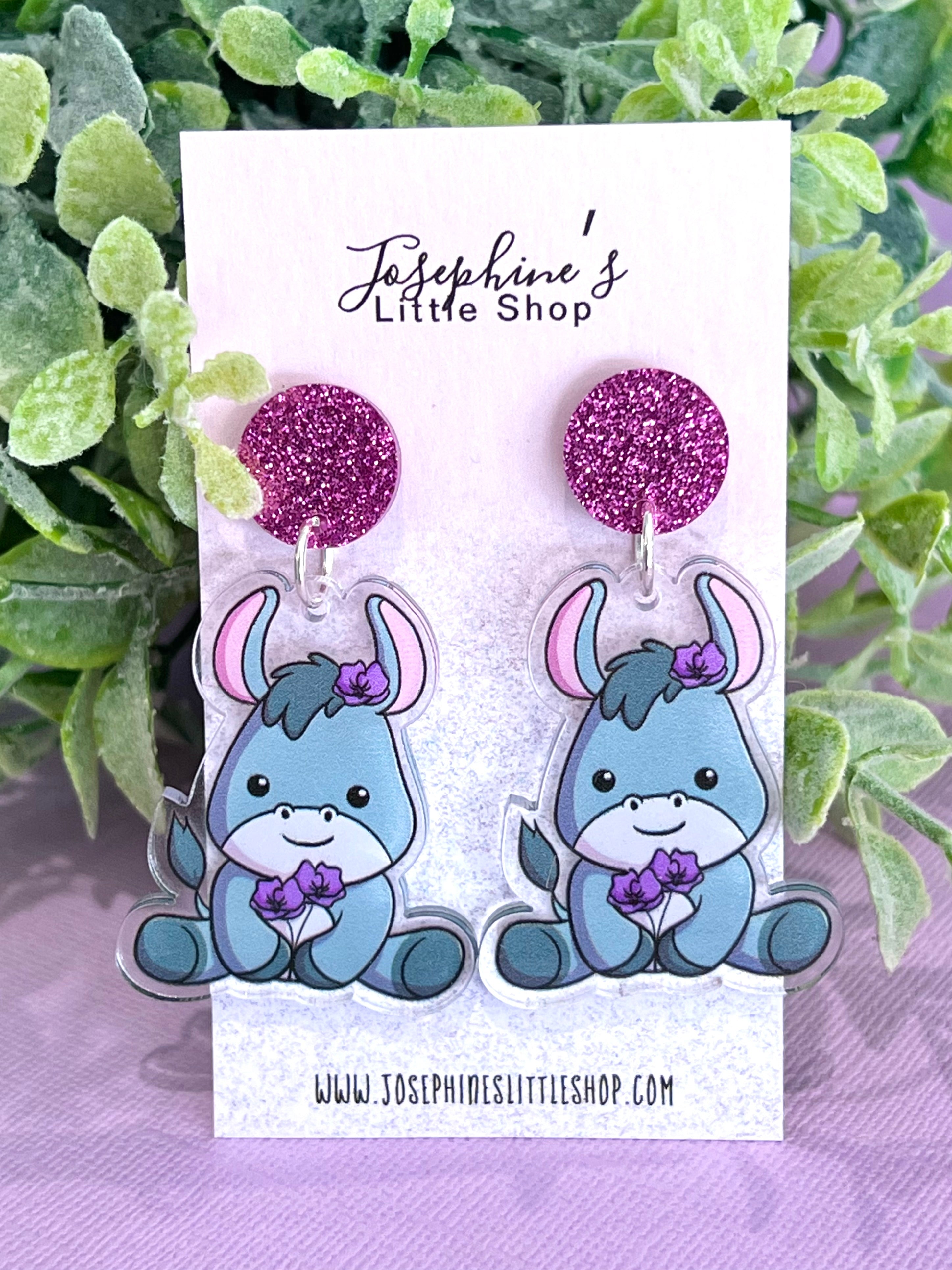 JoLush ANZAC Donkey and the Purple Poppy - Acrylic Dangles