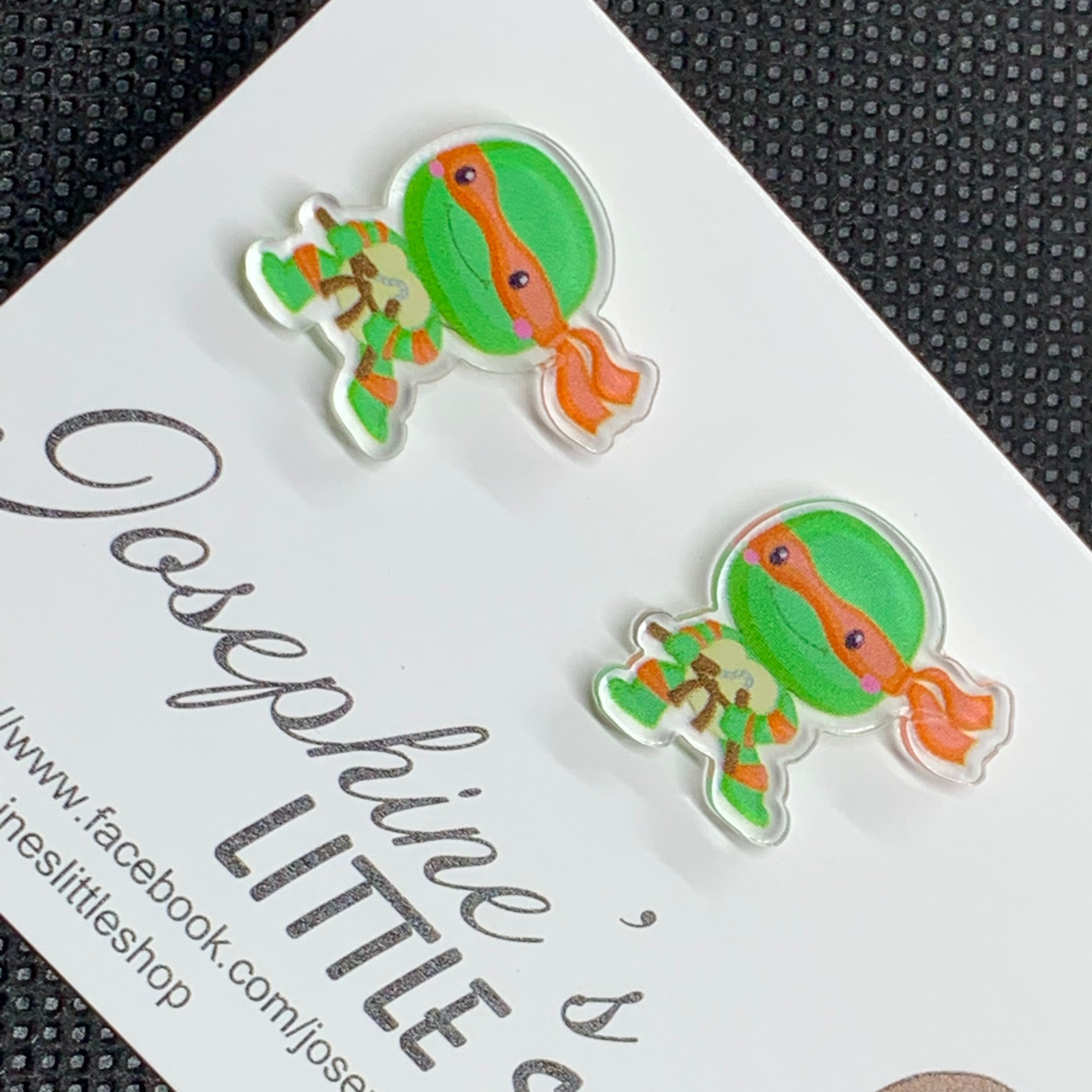 Jolush Orange Ninja Turtles - Acrylic Statement Studs