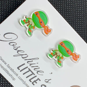 Jolush Orange Ninja Turtles - Acrylic Statement Studs