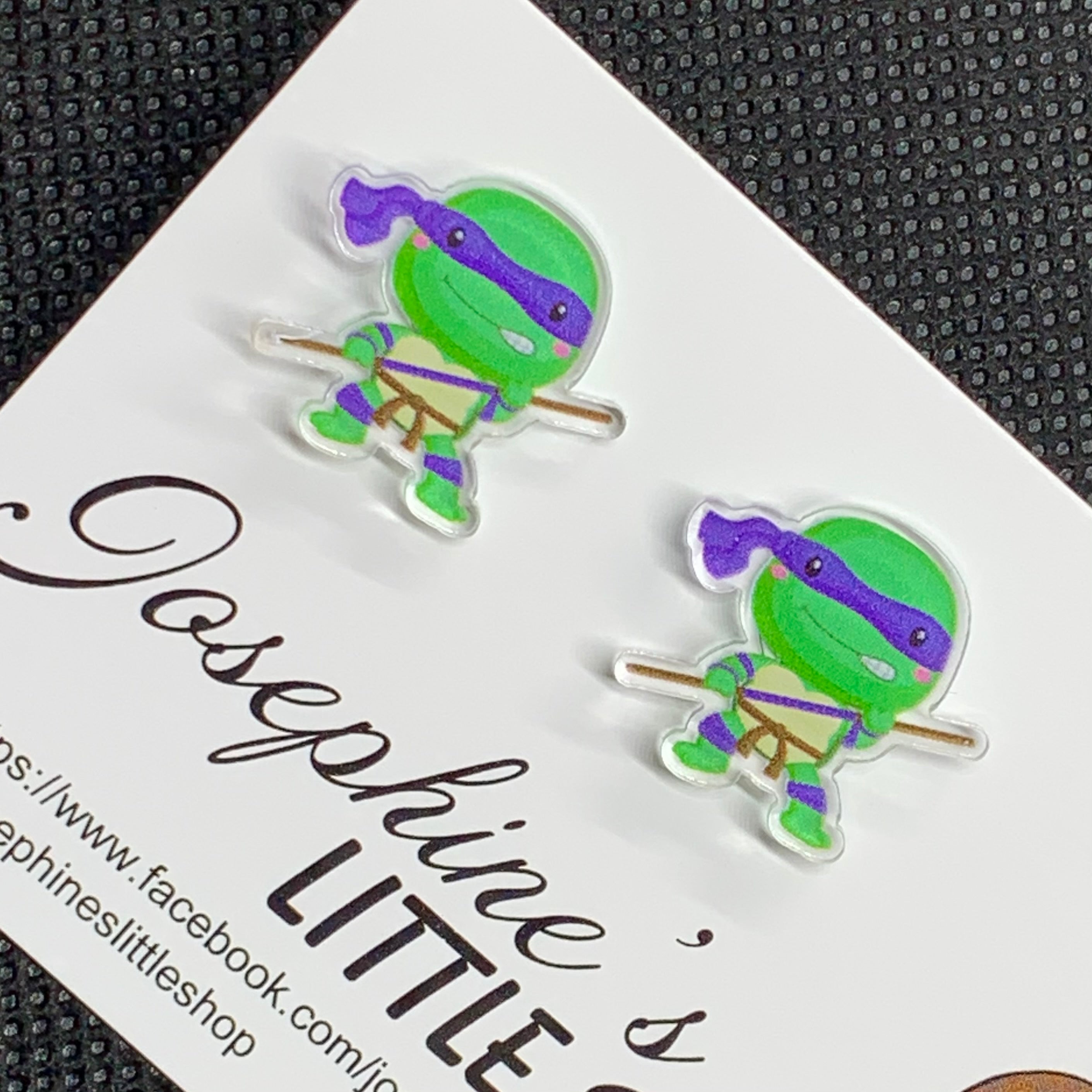 Jolush Purple Ninja Turtles - Acrylic Statement Studs