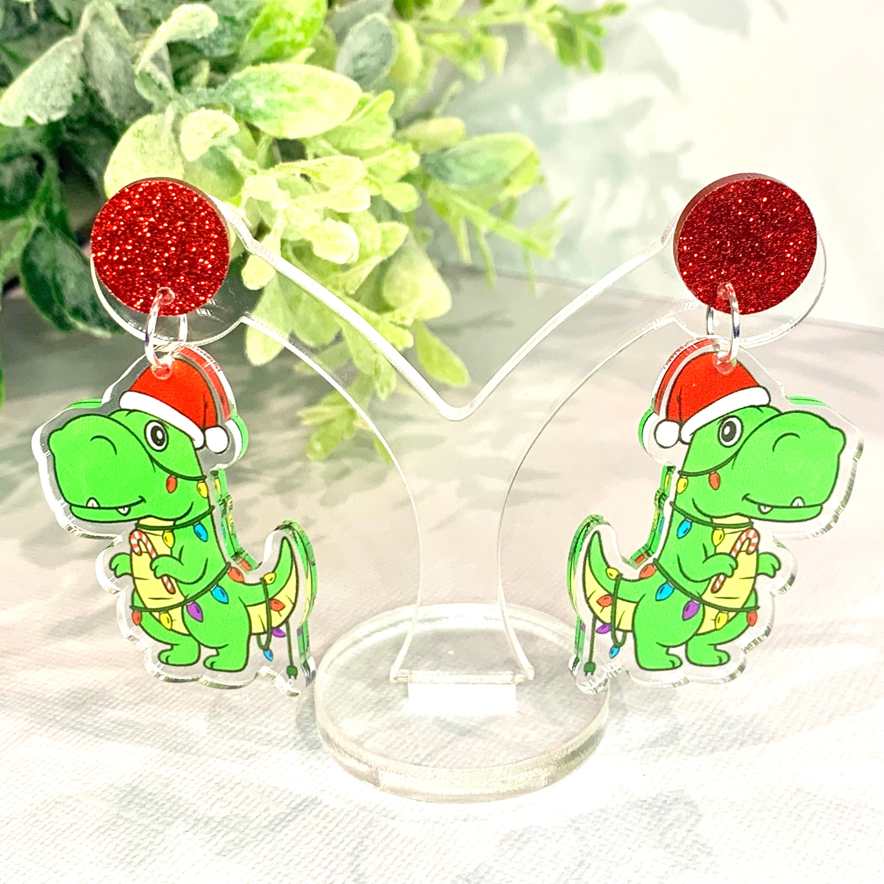 JoLush Tree-Rex Dinosaur Christmas - Acrylic Dangles