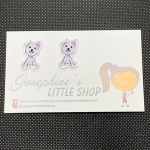 Maltese Dog - JoLush Statement Studs