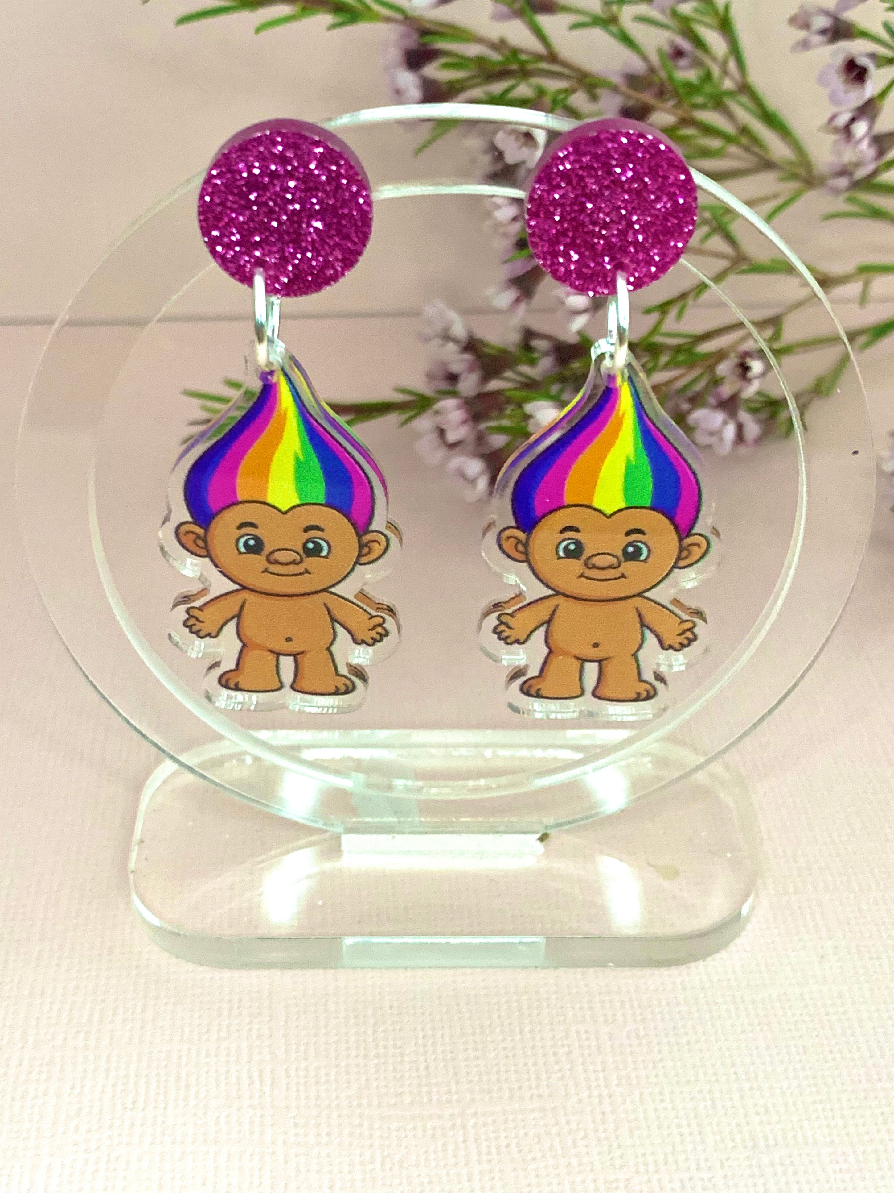 JoLush Rainbow Troll - Acrylic Dangles