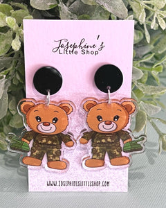 JoLush ANZAC Army Teddy - Acrylic Dangles