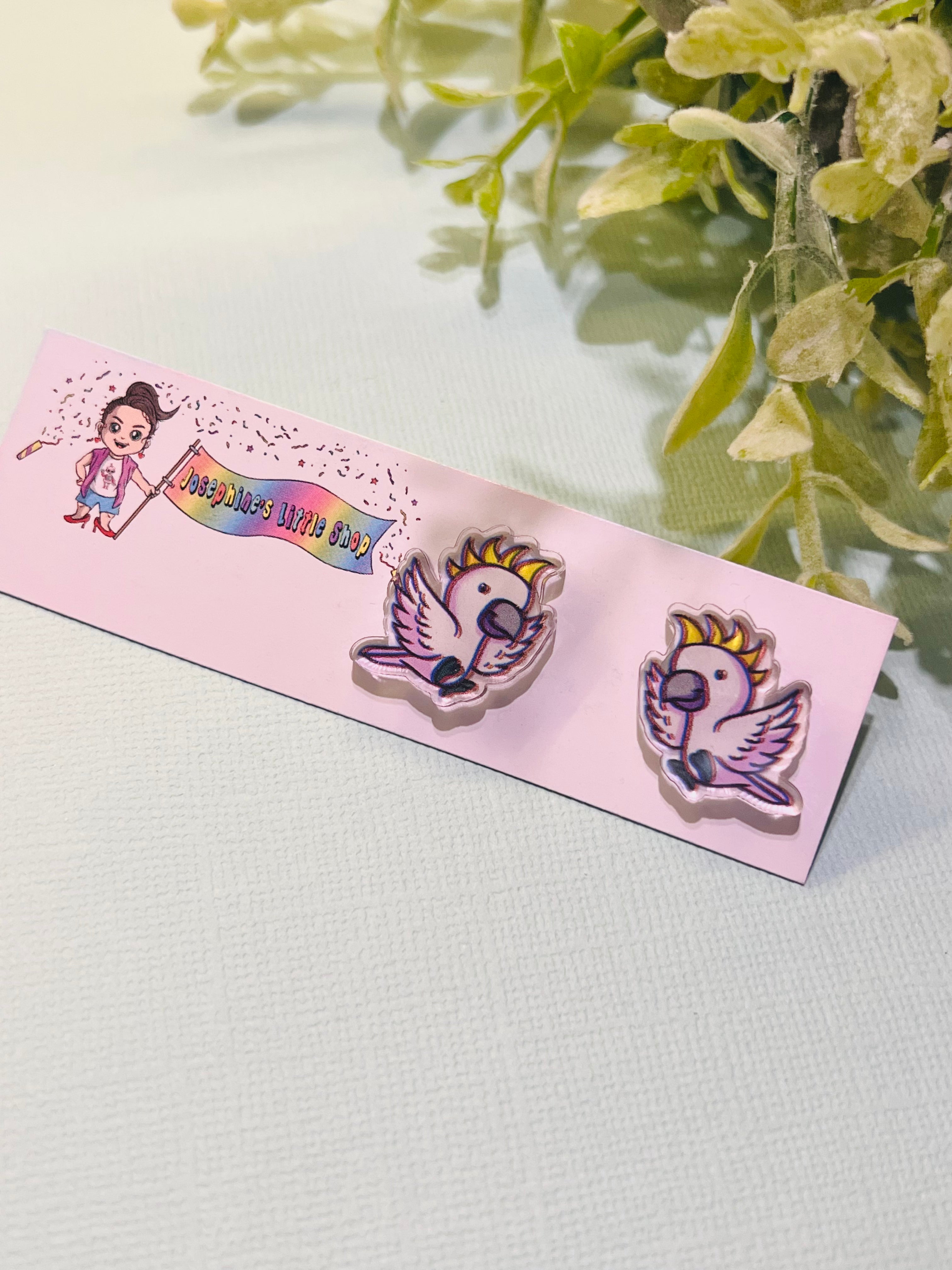 JoLush Cockatoo - Acrylic Studs