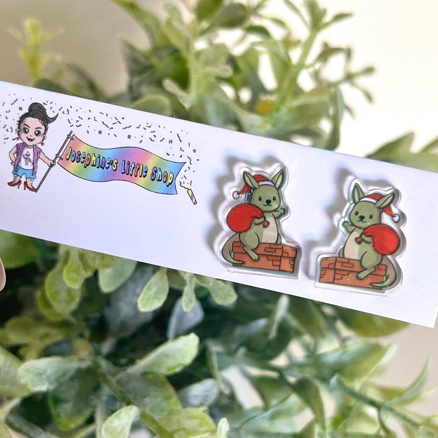 JoLush Wallaby Santa - Acrylic Studs