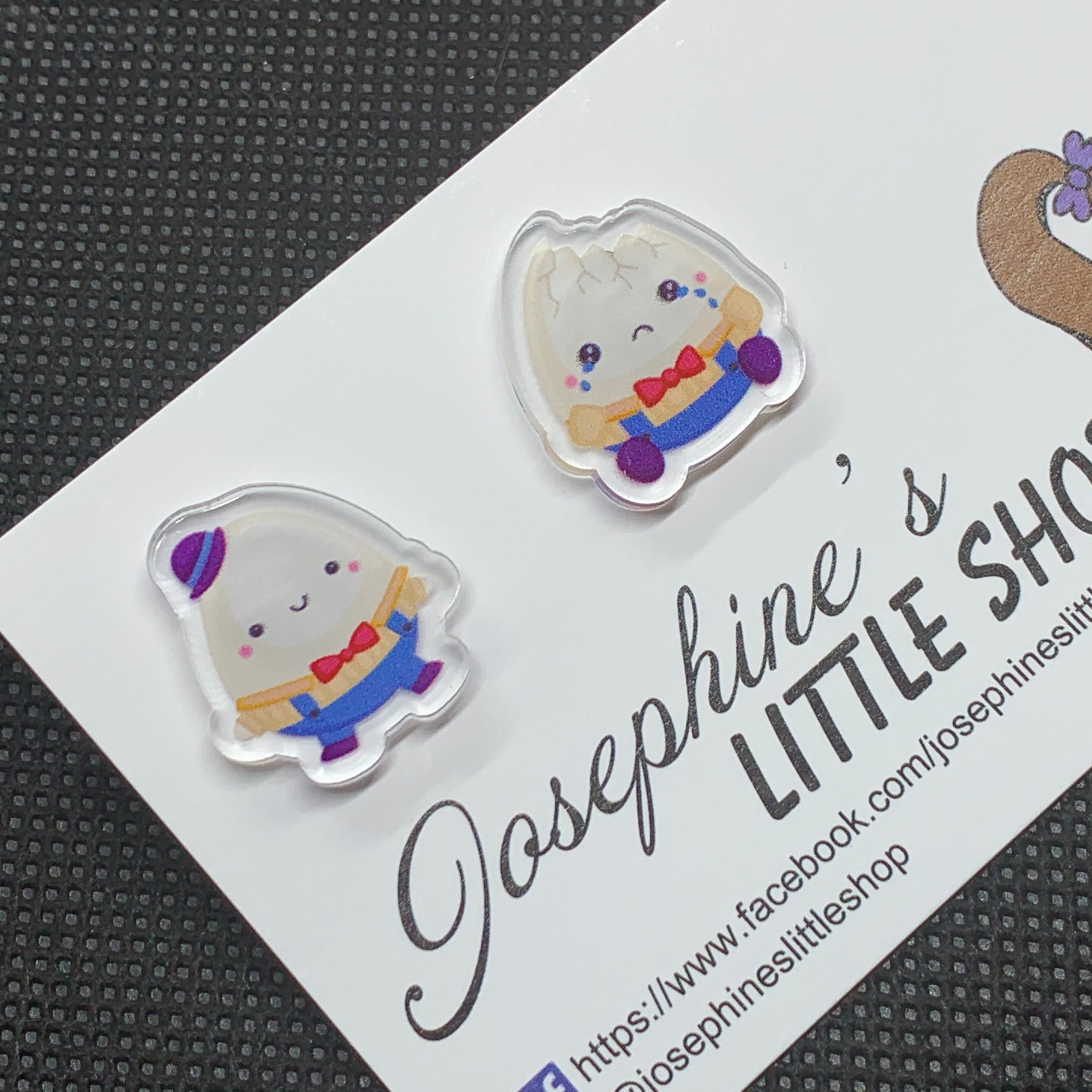 Humpty Dumpty - Acrylic Statement Studs