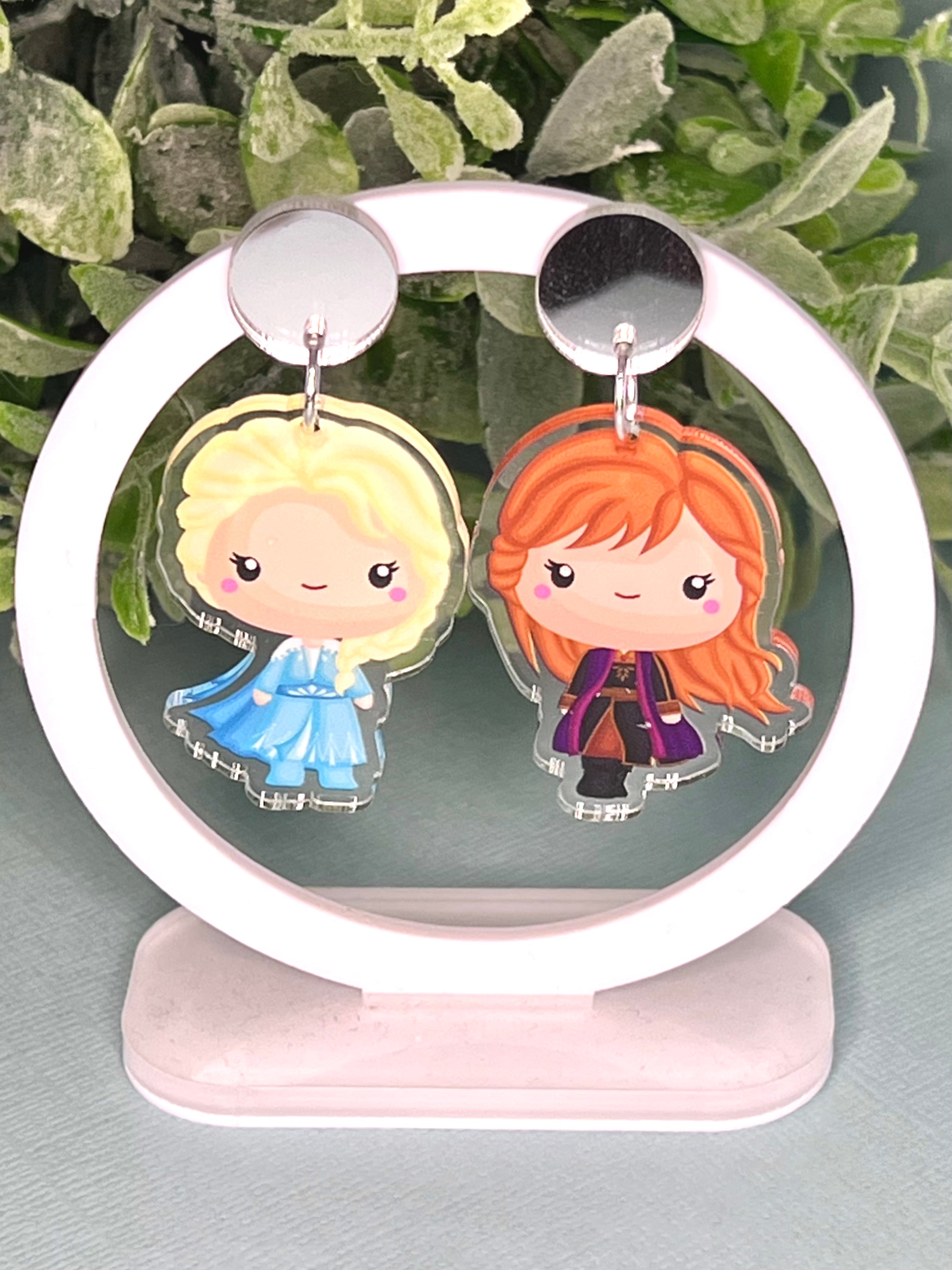JoLush Anna and Elsa (Frozen)  - Acrylic Dangles