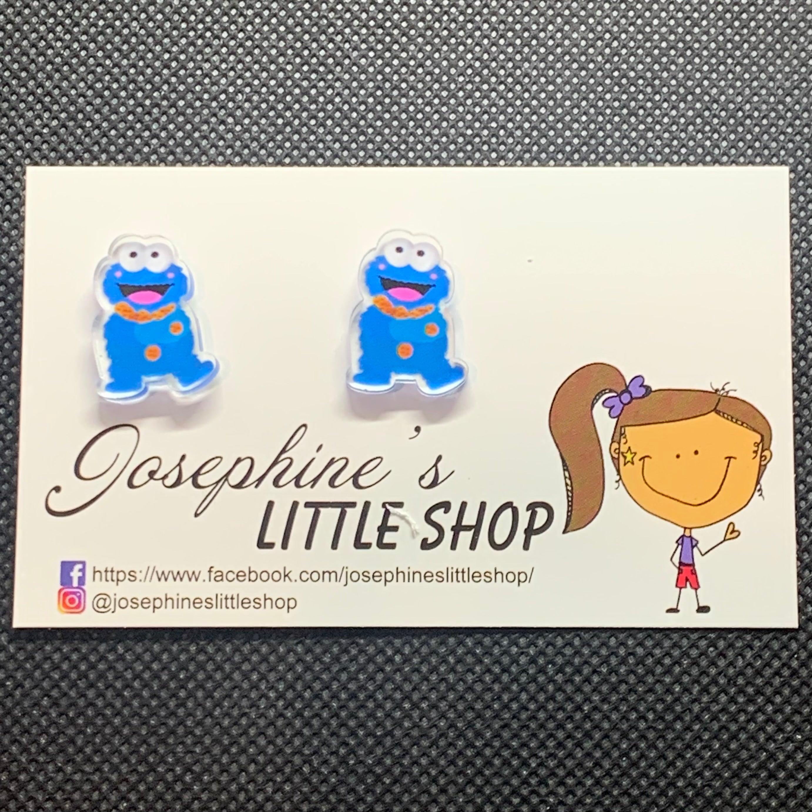 JoLush Cookie Monster - Acrylic Statement Studs