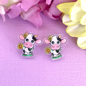 JoLush Moo Cow - Acrylic Statement Studs