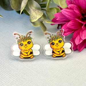 JoLush Australian Bee - Acrylic Statement Studs