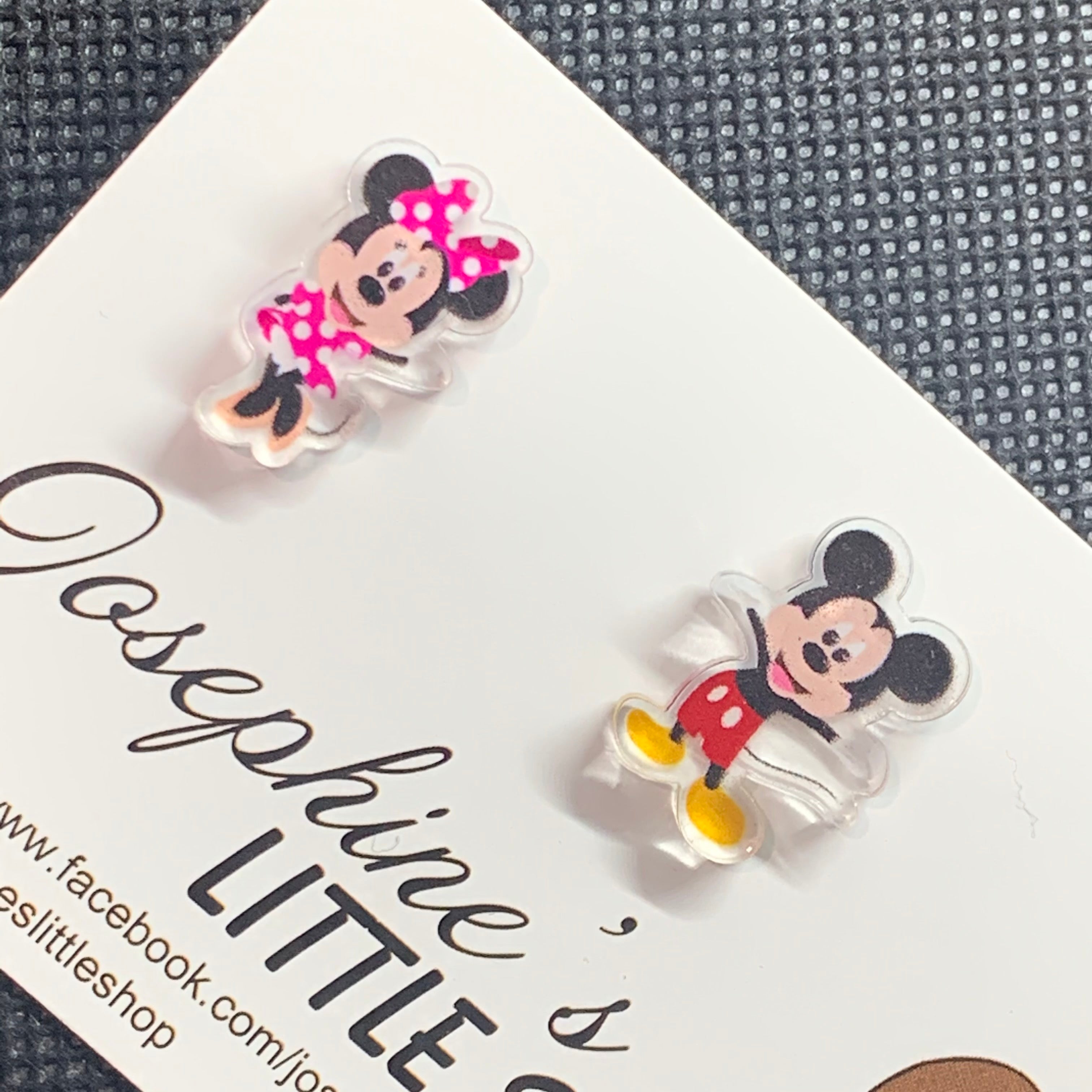 Jolush Mickey and Minnie Mouse - Acrylic Statement Studs