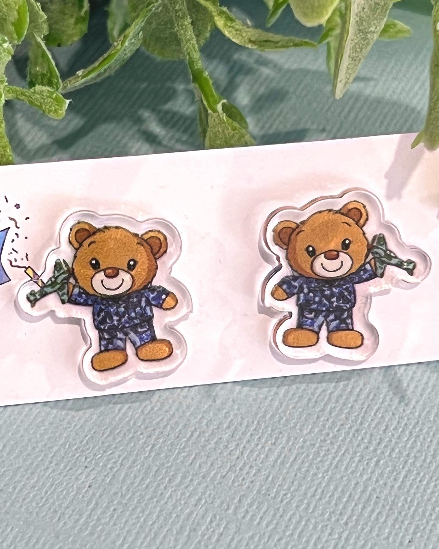 JoLush ANZAC Air Force Teddy - Acrylic Studs