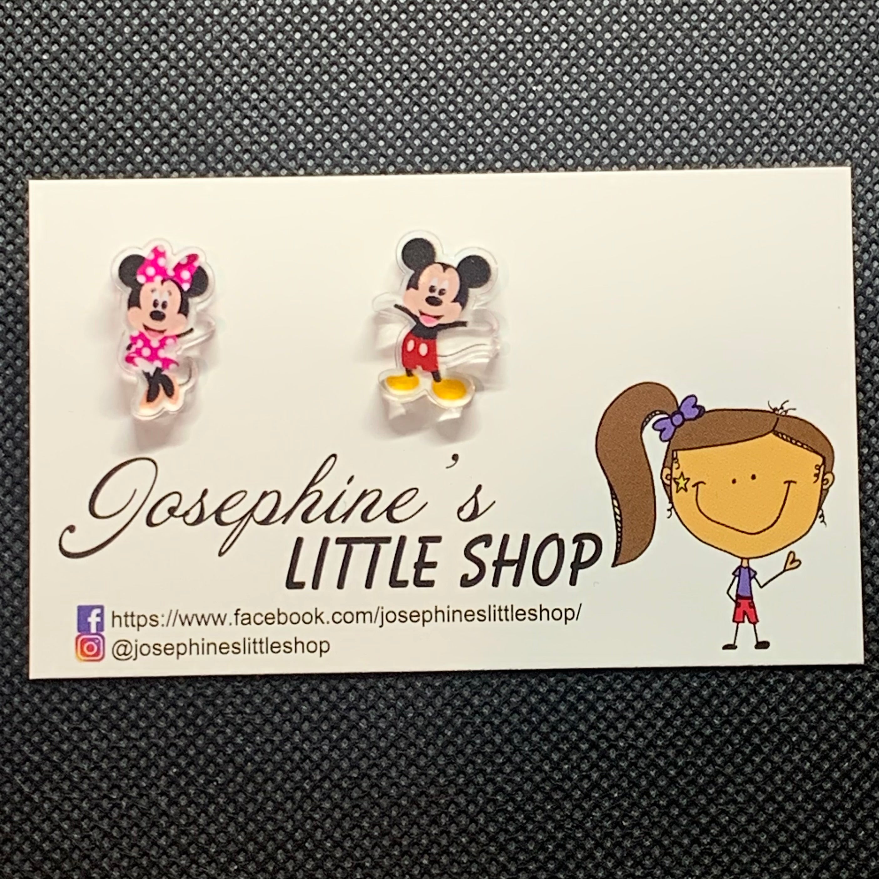 Jolush Mickey and Minnie Mouse - Acrylic Statement Studs